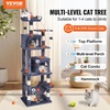 image:imageVEVOR Cat Tree for Indoor Cats 685 Cat Tower with 2 Cat Condos Sisal Scratching Post Hammocks Top Perches Jumping Platforms and Ramp Cat Furniture Activity Center with Hang Balls Light GreyDark Grey