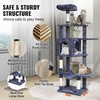 image:imageVEVOR Cat Tree for Indoor Cats 685 Cat Tower with 2 Cat Condos Sisal Scratching Post Hammocks Top Perches Jumping Platforms and Ramp Cat Furniture Activity Center with Hang Balls Light GreyDark Grey