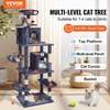 image:imageVEVOR Cat Tree for Indoor Cats 685 Cat Tower with 2 Cat Condos Sisal Scratching Post Hammocks Top Perches Jumping Platforms and Ramp Cat Furniture Activity Center with Hang Balls Light GreyDark Grey