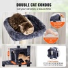 image:imageVEVOR Cat Tree for Indoor Cats 685 Cat Tower with 2 Cat Condos Sisal Scratching Post Hammocks Top Perches Jumping Platforms and Ramp Cat Furniture Activity Center with Hang Balls Light GreyDark Grey