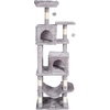 image:imageVEVOR Cat Tree for Indoor Cats 685 Cat Tower with 2 Cat Condos Sisal Scratching Post Hammocks Top Perches Jumping Platforms and Ramp Cat Furniture Activity Center with Hang Balls Light GreyLight Grey
