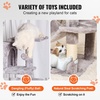 image:imageVEVOR Cat Tree for Indoor Cats 685 Cat Tower with 2 Cat Condos Sisal Scratching Post Hammocks Top Perches Jumping Platforms and Ramp Cat Furniture Activity Center with Hang Balls Light GreyLight Grey