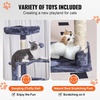 image:imageVEVOR Cat Tree for Indoor Cats 685 Cat Tower with 2 Cat Condos Sisal Scratching Post Hammocks Top Perches Jumping Platforms and Ramp Cat Furniture Activity Center with Hang Balls Light GreyDark Grey