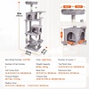image:imageVEVOR Cat Tree for Indoor Cats 685 Cat Tower with 2 Cat Condos Sisal Scratching Post Hammocks Top Perches Jumping Platforms and Ramp Cat Furniture Activity Center with Hang Balls Light GreyLight Grey