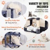 image:imageVEVOR Cat Tree for Indoor Cats 685 Cat Tower with 2 Cat Condos Sisal Scratching Post Hammocks Top Perches Jumping Platforms and Ramp Cat Furniture Activity Center with Hang Balls Light GreyDark Grey