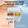 image:imageVEVOR Chafing Dish Buffet Set 8 Qt 6 Pack Stainless Steel Chafer with 6 Full Size Pans Rectangle Catering Warmer Server with Lid Water Pan Stand Fuel Holder for Weddings Parties Banquets SilverSilver