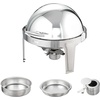 image:imageVEVOR Chafing Dish Buffet Set 8 Qt 6 Pack Stainless Steel Chafer with 6 Full Size Pans Rectangle Catering Warmer Server with Lid Water Pan Stand Fuel Holder for Weddings Parties Banquets SilverSilver