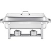 image:imageVEVOR Chafing Dish Buffet Set 8 Qt 6 Pack Stainless Steel Chafer with 6 Full Size Pans Rectangle Catering Warmer Server with Lid Water Pan Stand Fuel Holder for Weddings Parties Banquets SilverSilver
