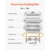 image:imageVEVOR Chafing Dish Buffet Set 8 Qt 6 Pack Stainless Steel Chafer with 6 Full Size Pans Rectangle Catering Warmer Server with Lid Water Pan Stand Fuel Holder for Weddings Parties Banquets SilverGold