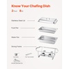 image:imageVEVOR Chafing Dish Buffet Set 8 Qt 6 Pack Stainless Steel Chafer with 6 Full Size Pans Rectangle Catering Warmer Server with Lid Water Pan Stand Fuel Holder for Weddings Parties Banquets SilverSilver