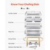 image:imageVEVOR Chafing Dish Buffet Set 8 Qt 6 Pack Stainless Steel Chafer with 6 Full Size Pans Rectangle Catering Warmer Server with Lid Water Pan Stand Fuel Holder for Weddings Parties Banquets SilverGold