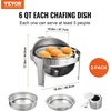 image:imageVEVOR Chafing Dish Buffet Set 8 Qt 6 Pack Stainless Steel Chafer with 6 Full Size Pans Rectangle Catering Warmer Server with Lid Water Pan Stand Fuel Holder for Weddings Parties Banquets SilverSilver