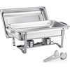 image:imageVEVOR Chafing Dish Buffet Set 8 Qt 6 Pack Stainless Steel Chafer with 6 Full Size Pans Rectangle Catering Warmer Server with Lid Water Pan Stand Fuel Holder for Weddings Parties Banquets SilverSilver