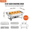 image:imageVEVOR Chafing Dish Buffet Set 8 Qt 6 Pack Stainless Steel Chafer with 6 Full Size Pans Rectangle Catering Warmer Server with Lid Water Pan Stand Fuel Holder for Weddings Parties Banquets SilverSilver