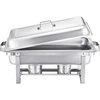 image:imageVEVOR Chafing Dish Buffet Set 8 Qt 6 Pack Stainless Steel Chafer with 6 Full Size Pans Rectangle Catering Warmer Server with Lid Water Pan Stand Fuel Holder for Weddings Parties Banquets SilverSilver