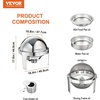 image:imageVEVOR Chafing Dish Buffet Set 8 Qt 6 Pack Stainless Steel Chafer with 6 Full Size Pans Rectangle Catering Warmer Server with Lid Water Pan Stand Fuel Holder for Weddings Parties Banquets SilverSilver