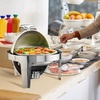 image:imageVEVOR Chafing Dish Buffet Set 8 Qt 6 Pack Stainless Steel Chafer with 6 Full Size Pans Rectangle Catering Warmer Server with Lid Water Pan Stand Fuel Holder for Weddings Parties Banquets SilverSilver