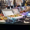 image:imageVEVOR Chafing Dish Buffet Set 8 Qt 6 Pack Stainless Steel Chafer with 6 Full Size Pans Rectangle Catering Warmer Server with Lid Water Pan Stand Fuel Holder for Weddings Parties Banquets SilverSilver