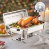 image:imageVEVOR Chafing Dish Buffet Set 8 Qt 6 Pack Stainless Steel Chafer with 6 Full Size Pans Rectangle Catering Warmer Server with Lid Water Pan Stand Fuel Holder for Weddings Parties Banquets SilverSilver