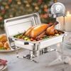 image:imageVEVOR Chafing Dish Buffet Set 8 Qt 6 Pack Stainless Steel Chafer with 6 Full Size Pans Rectangle Catering Warmer Server with Lid Water Pan Stand Fuel Holder for Weddings Parties Banquets SilverSilver
