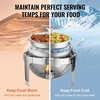 image:imageVEVOR Chafing Dish Buffet Set 8 Qt 6 Pack Stainless Steel Chafer with 6 Full Size Pans Rectangle Catering Warmer Server with Lid Water Pan Stand Fuel Holder for Weddings Parties Banquets SilverSilver