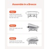 image:imageVEVOR Chafing Dish Buffet Set 8 Qt 6 Pack Stainless Steel Chafer with 6 Full Size Pans Rectangle Catering Warmer Server with Lid Water Pan Stand Fuel Holder for Weddings Parties Banquets SilverSilver