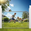 image:imageVEVOR Chain Link Fence Gate 72 x 48 in Adjustable Chain Link Fence Panel Fit 226 ft W x 6 ft H Garden Fence Gate Opening Fencing Gate with Plastic Coating for Farm Black Posts Not IncludedSilver