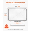 image:imageVEVOR Chain Link Fence Gate 72 x 48 in Adjustable Chain Link Fence Panel Fit 226 ft W x 6 ft H Garden Fence Gate Opening Fencing Gate with Plastic Coating for Farm Black Posts Not IncludedSilver