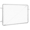 image:imageVEVOR Chain Link Fence Gate 72 x 48 in Adjustable Chain Link Fence Panel Fit 226 ft W x 6 ft H Garden Fence Gate Opening Fencing Gate with Plastic Coating for Farm Black Posts Not IncludedSilver