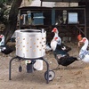 image:imageVEVOR Chicken Plucker Machine 20inch Stainless Steel Drum Feather Plucker Defeathering Equipment with 108 Soft Rubber Plucking Fingers Simple Debris Collection for Chicken Poultry Plucking3 Legs  20 Inch