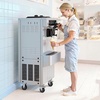 image:imageVEVOR Commercial Ice Cream Machine 2028LH Yield 2200W 3Flavor Freestanding Soft Serve Ice Cream Maker with 2 x 6L Hoppers amp Hopper Agitation PreCooling SelfCleaning for Snack Dessert ShopsVertical 3 Flavors Flagship ModelNew