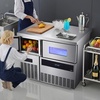 image:imageVEVOR Commercial Ice Maker Machine 132 lbs24H Stainless Steel Worktop Ice Machine with Sink 30 lbs Storage amp 70 CubesCycle SelfCleaning Freestanding IceMaking for Home Bar Restaurant Kitchen330 lbs24H without sink