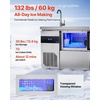 image:imageVEVOR Commercial Ice Maker Machine 132 lbs24H Stainless Steel Worktop Ice Machine with Sink 30 lbs Storage amp 70 CubesCycle SelfCleaning Freestanding IceMaking for Home Bar Restaurant Kitchen132 lbs24Hwith sink