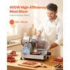 image:imageVEVOR Commercial Meat Slicer 400W Electric Cutter Removable 12 Carbon Steel Blade and Food Tray 0059 Adjustable Thickness Food Slicer Machine for Frozen Meat Ham Baguett Steak ETL Approved12 inch