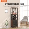 image:imageVEVOR Corner Industrial Bar Cabinet Wine Table for Liquor amp Glasses Sideboard Buffet Cabinet with Glass Holder Freestanding Farmhouse Wood Coffee Bar Cabinet for Living Room Home Bar Black Walnut12D x 18W x 61H