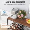 image:imageVEVOR Corner Industrial Bar Cabinet Wine Table for Liquor amp Glasses Sideboard Buffet Cabinet with Glass Holder Freestanding Farmhouse Wood Coffee Bar Cabinet for Living Room Home Bar Black Walnut394D x 157W x 337H