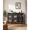 image:imageVEVOR Corner Industrial Bar Cabinet Wine Table for Liquor amp Glasses Sideboard Buffet Cabinet with Glass Holder Freestanding Farmhouse Wood Coffee Bar Cabinet for Living Room Home Bar Black Walnut157D x 472W x 354H