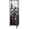 image:imageVEVOR Corner Industrial Bar Cabinet Wine Table for Liquor amp Glasses Sideboard Buffet Cabinet with Glass Holder Freestanding Farmhouse Wood Coffee Bar Cabinet for Living Room Home Bar Black Walnut12D x 18W x 61H