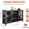 image:imageVEVOR Corner Industrial Bar Cabinet Wine Table for Liquor amp Glasses Sideboard Buffet Cabinet with Glass Holder Freestanding Farmhouse Wood Coffee Bar Cabinet for Living Room Home Bar Black Walnut55D x 138W x 323H