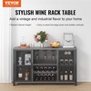 image:imageVEVOR Corner Industrial Bar Cabinet Wine Table for Liquor amp Glasses Sideboard Buffet Cabinet with Glass Holder Freestanding Farmhouse Wood Coffee Bar Cabinet for Living Room Home Bar Black Walnut55D x 138W x 323H