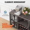 image:imageVEVOR Corner Industrial Bar Cabinet Wine Table for Liquor amp Glasses Sideboard Buffet Cabinet with Glass Holder Freestanding Farmhouse Wood Coffee Bar Cabinet for Living Room Home Bar Black Walnut55D x 138W x 323H