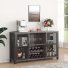 image:imageVEVOR Corner Industrial Bar Cabinet Wine Table for Liquor amp Glasses Sideboard Buffet Cabinet with Glass Holder Freestanding Farmhouse Wood Coffee Bar Cabinet for Living Room Home Bar Black Walnut55D x 138W x 323H