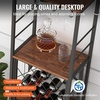 image:imageVEVOR Corner Industrial Bar Cabinet Wine Table for Liquor amp Glasses Sideboard Buffet Cabinet with Glass Holder Freestanding Farmhouse Wood Coffee Bar Cabinet for Living Room Home Bar Black Walnut12D x 18W x 61H