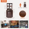 image:imageVEVOR Corner Industrial Bar Cabinet Wine Table for Liquor amp Glasses Sideboard Buffet Cabinet with Glass Holder Freestanding Farmhouse Wood Coffee Bar Cabinet for Living Room Home Bar Black Walnut148D x 13W x 724H