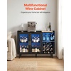 image:imageVEVOR Corner Industrial Bar Cabinet Wine Table for Liquor amp Glasses Sideboard Buffet Cabinet with Glass Holder Freestanding Farmhouse Wood Coffee Bar Cabinet for Living Room Home Bar Black Walnut157D x 472W x 354H