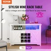 image:imageVEVOR Corner Industrial Bar Cabinet Wine Table for Liquor amp Glasses Sideboard Buffet Cabinet with Glass Holder Freestanding Farmhouse Wood Coffee Bar Cabinet for Living Room Home Bar Black Walnut47D x 157W x 315H