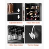 image:imageVEVOR Corner Industrial Bar Cabinet Wine Table for Liquor amp Glasses Sideboard Buffet Cabinet with Glass Holder Freestanding Farmhouse Wood Coffee Bar Cabinet for Living Room Home Bar Black Walnut157D x 472W x 354H
