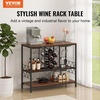image:imageVEVOR Corner Industrial Bar Cabinet Wine Table for Liquor amp Glasses Sideboard Buffet Cabinet with Glass Holder Freestanding Farmhouse Wood Coffee Bar Cabinet for Living Room Home Bar Black Walnut394D x 157W x 337H