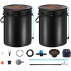 image:imageVEVOR DWC Hydroponic System 5 Gallon 8 Buckets Deep Water Culture Growing Bucket Hydroponics Grow Kit with Pump Air Stone and Water Level Device for IndoorOutdoor Leafy Vegetables2 BucketsTop Drip Kit