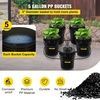 image:imageVEVOR DWC Hydroponic System 5 Gallon 8 Buckets Deep Water Culture Growing Bucket Hydroponics Grow Kit with Pump Air Stone and Water Level Device for IndoorOutdoor Leafy Vegetables5 Buckets